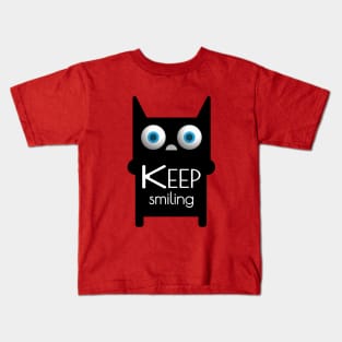 keep smiling cat Kids T-Shirt